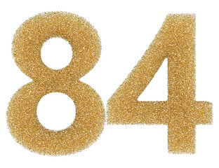 84 number gold glitter 