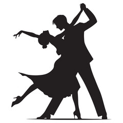 Captivating Dance: Romantic Couple Dancing Silhouette in Motion