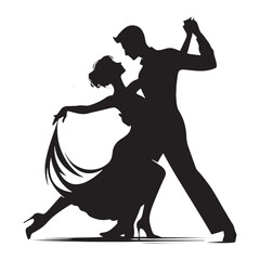 Captivating Dance: Romantic Couple Dancing Silhouette in Motion