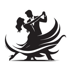 Captivating Dance: Romantic Couple Dancing Silhouette in Motion