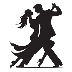 Captivating Dance: Romantic Couple Dancing Silhouette in Motion