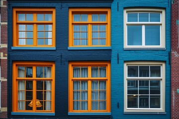 Fototapeta premium Household windows in Amsterdam.
