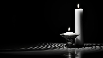 dark candle black and white