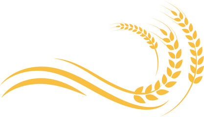 Agriculture wheat rice vector icon design template - obrazy, fototapety, plakaty