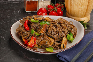 Buckwheat Soba with eel and vegetavles