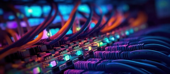 Network cables are neatly arranged