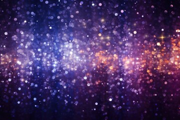 Abstract blue, purple, gold and pink glitter lights background. Unicorn. Circle blurred bokeh. Romantic backdrop for Valentines day, women's day, holiday or event