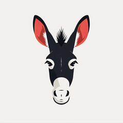 Vector style donkey logo illustration. 