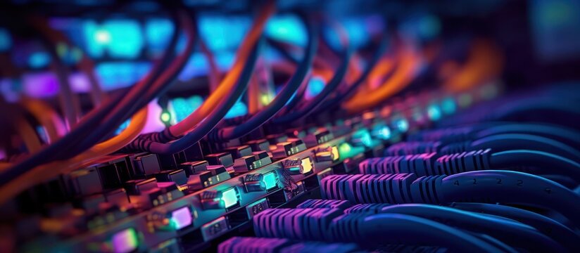 Network cables are neatly arranged