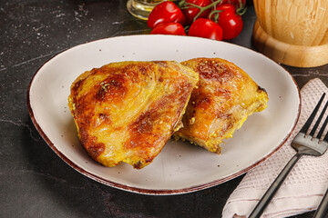 Roasted chicken thigh with spices