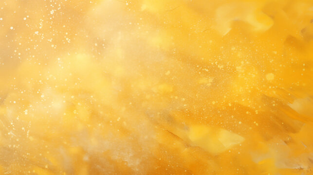 Fototapeta Złote tło namalowane farbą olejną na płótnie - artystyczna abstrakcyjna nowoczesna sztuka. Pociągnięcia pędzlem i nieregularne kształty.