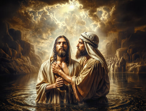 The Baptism of Jesus Christ in the River Jordan - John the Baptist