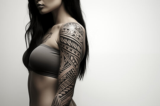Black tribal tattoo on skin. Black tribal tattoo on arm. Women's tattoo, tribal. Tribal tattoo. Tattoo ideas for men. Tattoo parlor. Tattoo artist profession.​