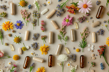 Herbal medicine with wildflowers