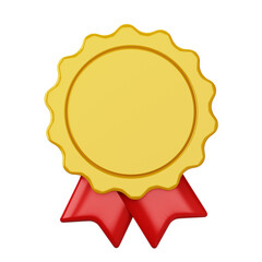 Gold Star Badge 3D Icon