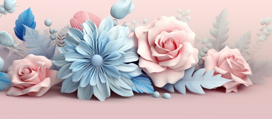 illustration of colorful blooming flowers