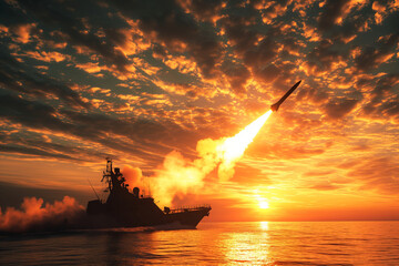 launching a missile from a warship