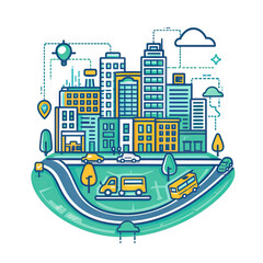 Fototapeta premium Urban Mobility Planner Designing City Transportation - Municipal Office. Vector Icon Illustration. Job Icon Concept Isolated Premium Vector.