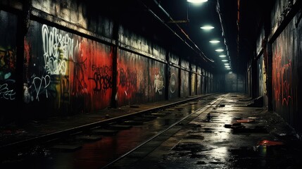 Fototapeta premium underground subway tunnel