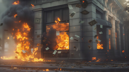Obraz premium Burning money