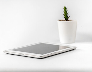 Tablet on white background.