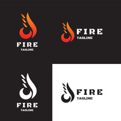 Fire logo icon design inspiration vector template