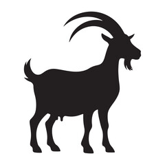 Graceful Goat: Majestic Silhouette Depicting Elegance, Strength, and Symbolism of Nature's Beauty and Power.