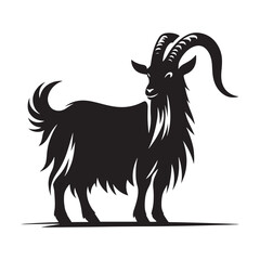 Graceful Goat: Majestic Silhouette Depicting Elegance, Strength, and Symbolism of Nature's Beauty and Power.