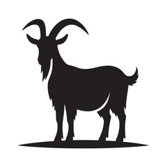 Graceful Goat: Majestic Silhouette Depicting Elegance, Strength, and Symbolism of Nature's Beauty and Power.