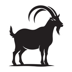 Graceful Goat: Majestic Silhouette Depicting Elegance, Strength, and Symbolism of Nature's Beauty and Power.