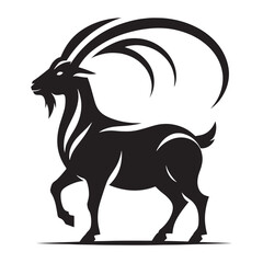 Graceful Goat: Majestic Silhouette Depicting Elegance, Strength, and Symbolism of Nature's Beauty and Power.