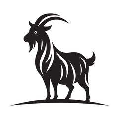 Graceful Goat: Majestic Silhouette Depicting Elegance, Strength, and Symbolism of Nature's Beauty and Power.