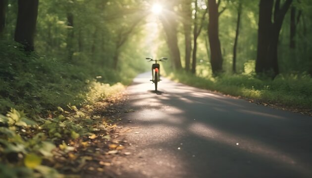 bike isolated on forest background