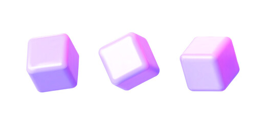 3D pink cube abstract. Vector illustration