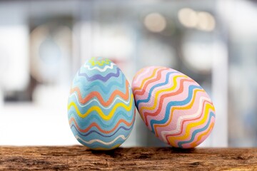 Tasty sweet Easter egg on desk