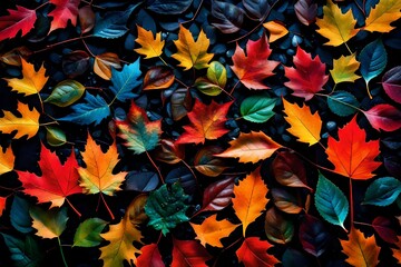 Colourful nature leaves with waterdrop HD wallpaper AMOLED Vibrant colour