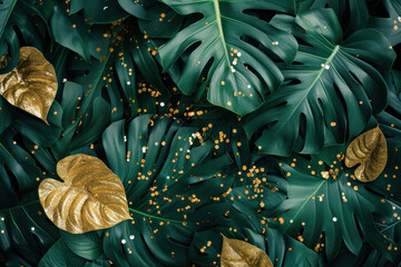 A Bunch of Green Leaves With Gold Flecks