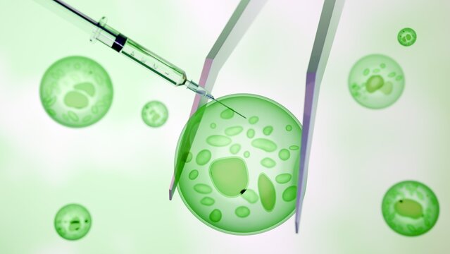 3d rendering of algae genetic engineering, they can make more biofuels, healthier food, and even clean up pollution
