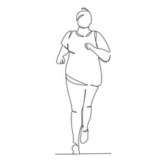 fat woman running
