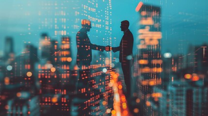 Engineer and businessman handshake at construction site