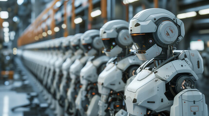 Cyborg AI Avatar, demonstrating a blend of humane warmth and AI robotic characteristics,ai,Cyborg ,AI Avatar, Robot,AI robotic ,characteristics, Droid,artificial Intelligence,Robotics - obrazy, fototapety, plakaty