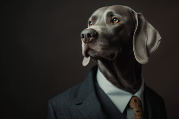 A dog in a suit, a classic gentleman