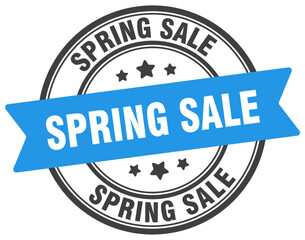 spring sale stamp. spring sale label on transparent background. round sign