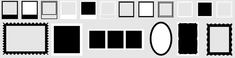 Picture frame icon vector set. Frame illustration sign collection. Photo symbol or logo.