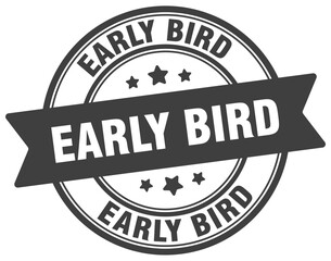 early bird stamp. early bird label on transparent background. round sign