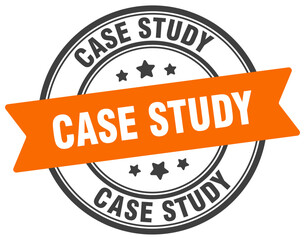 Fototapeta premium case study stamp. case study label on transparent background. round sign