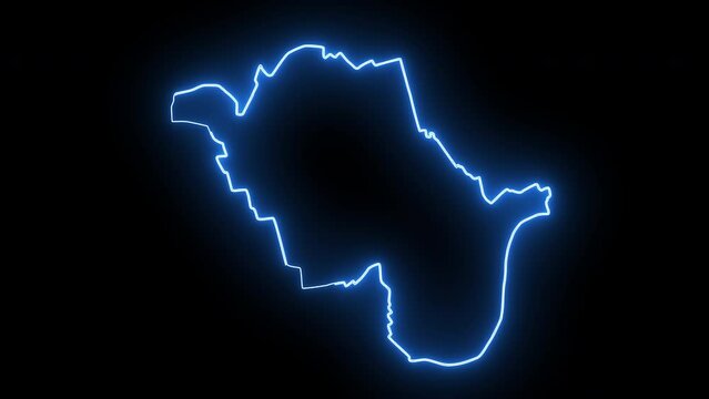 map of Westminster in england with glowing neon effect