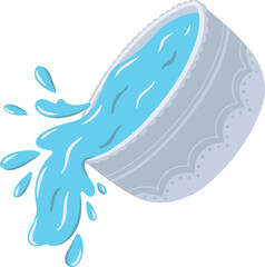 Splash Water Bowl Thai Songkran Festival Illustration