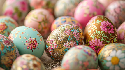 Fototapeta na wymiar Colorful Easter eggs for background.
