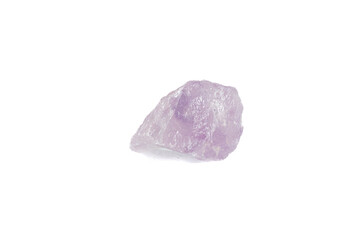 Amethyst mineral stone macro on white background